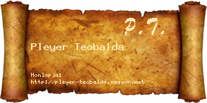 Pleyer Teobalda névjegykártya